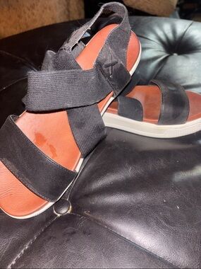 MIA Black Strappy Platform Sandals